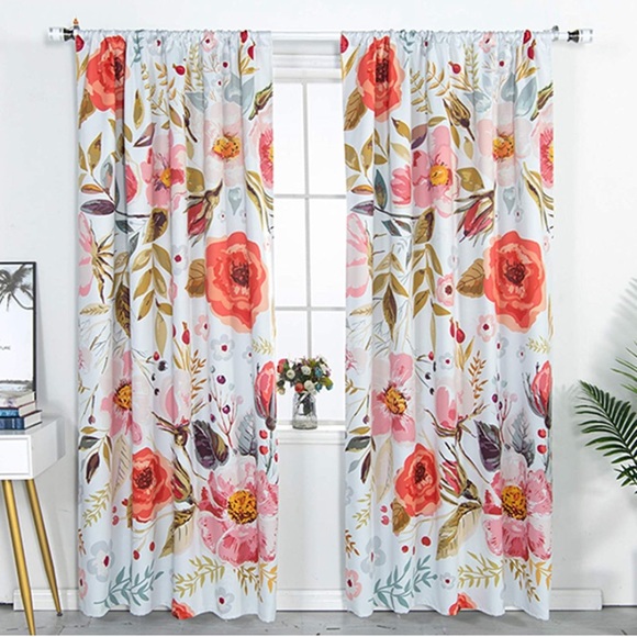 Other - Floral Blackout Curtains Set Pairs - 54W x 96L”